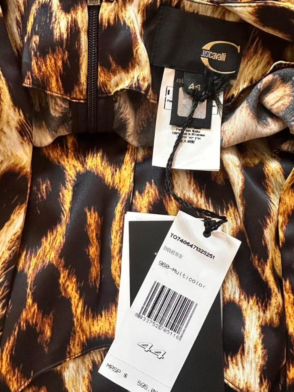 authentic Roberto Cavalli bodycon leopard print designer midi dress - Picture 5 of 6